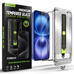 [Pachet 2x] Folie iPhone 16 Techsuit TitanGlass FullCover, negru