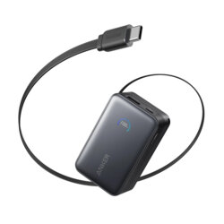 Baterie externa 10000mAh cu cablu USB-C Anker Nano, 45W, negru