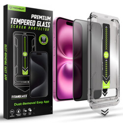 Folie iPhone 16 Plus Techsuit TitanGlass FullCover, privacy