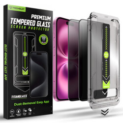 [Pachet 2x] Folie iPhone 16 Plus Techsuit TitanGlass FullCover, privacy
