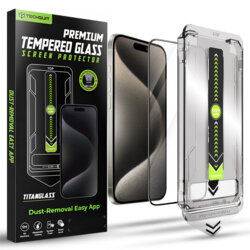 Folie iPhone 15 Pro Max Techsuit TitanGlass FullCover, negru