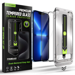 [Pachet 2x] Folie iPhone 14 Plus Techsuit TitanGlass FullCover, negru