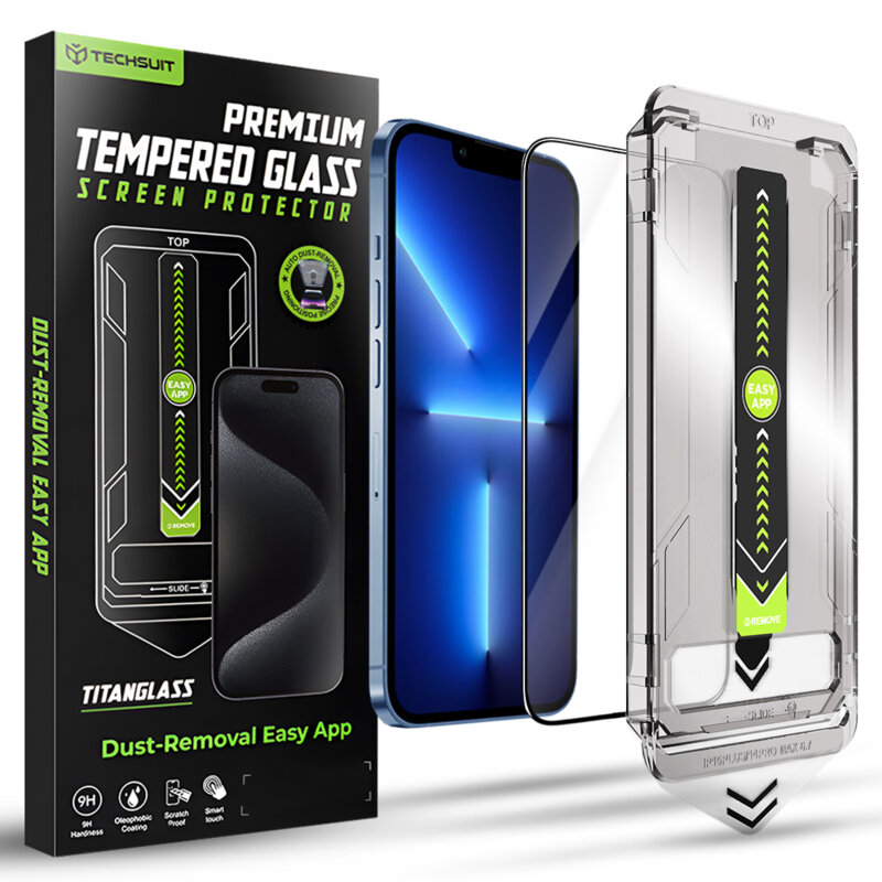 Folie iPhone 14 Plus Techsuit TitanGlass FullCover, negru