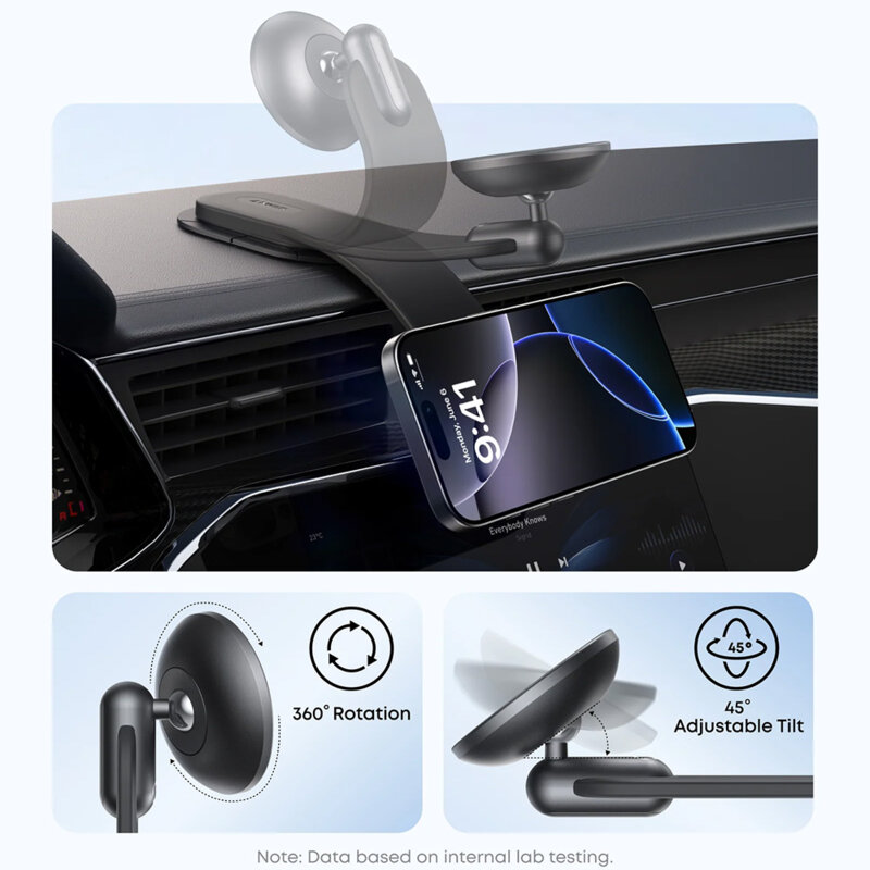 Suport auto magnetic, flexibil, cu adeziv Anker Nano, negru