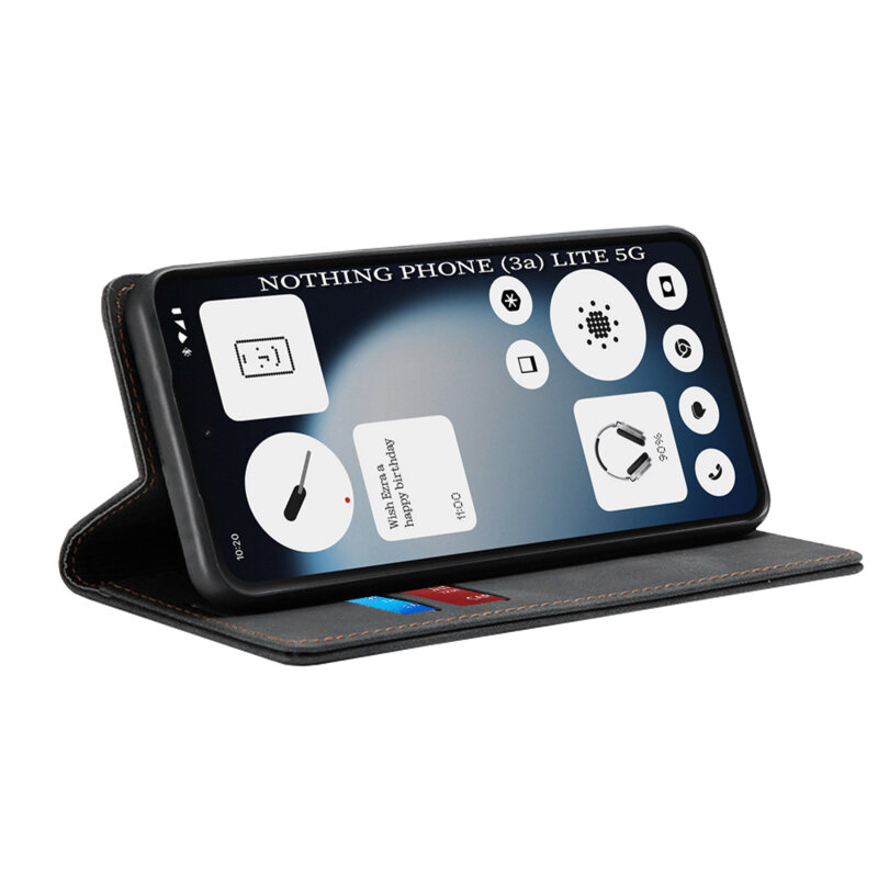 Husa piele Nothing Phone (3a) Lite Techsuit Confy Cover, negru