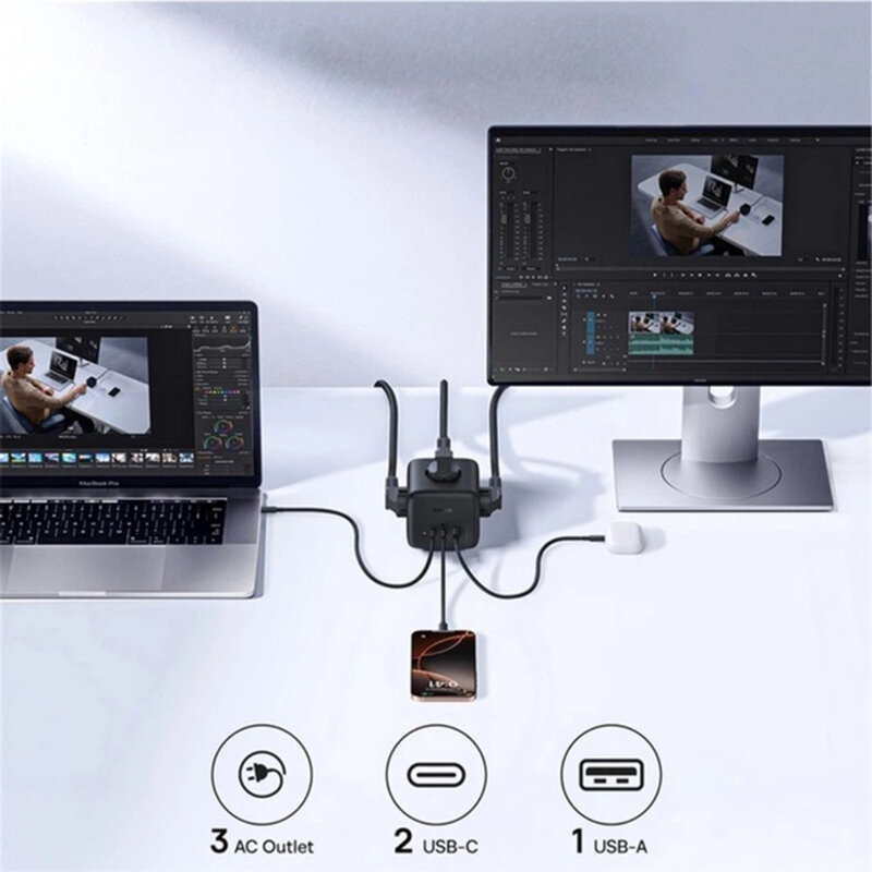 Prelungitor priza 67W, 1.5m Baseus, E00082100123-00, negru