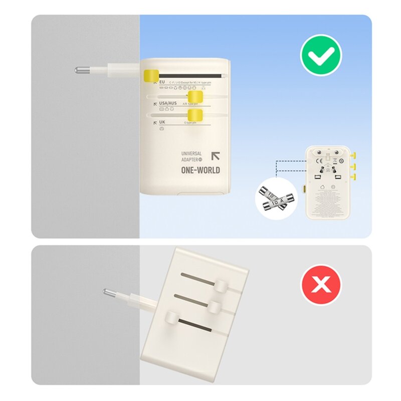 Adaptor retea universal GaN cu cablu Baseus, alb, E0307E01