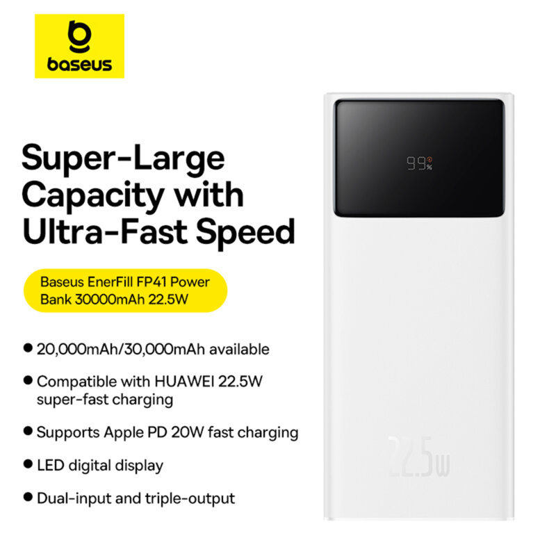 Baterie externa 30000mAh, Baseus EnerFill FP41, negru, E0027K00