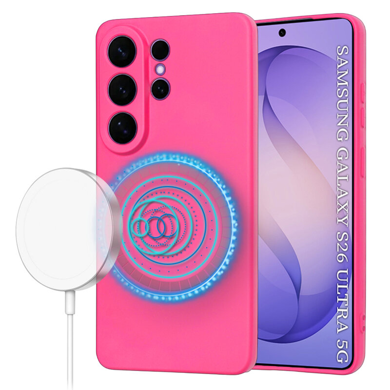 Husa silicon Samsung Galaxy S26 Ultra Techsuit SoftFlex MagSafe, fucsia