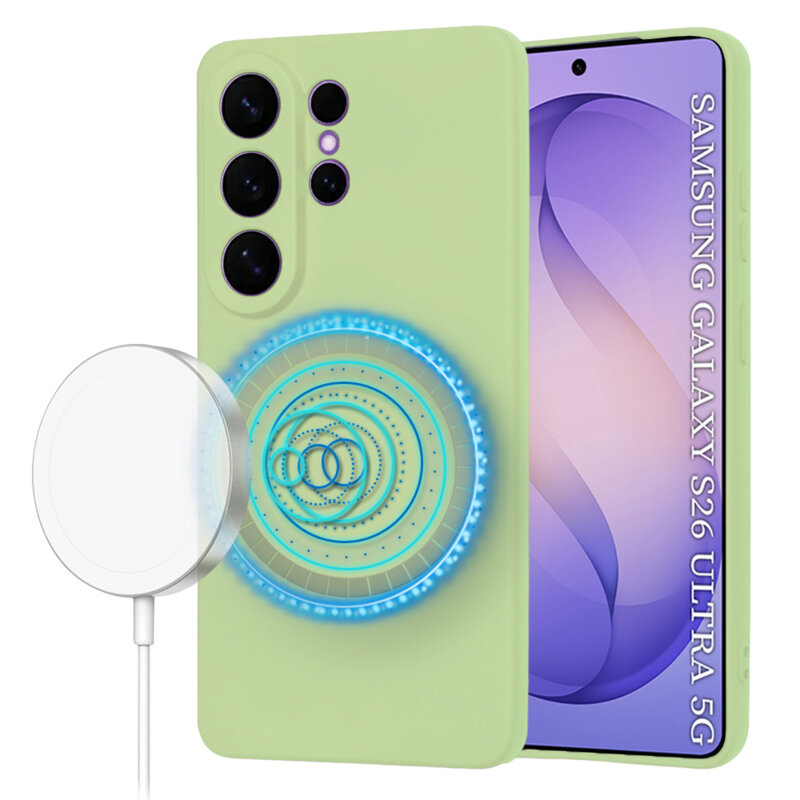 Husa silicon Samsung Galaxy S26 Ultra Techsuit SoftFlex MagSafe, verde