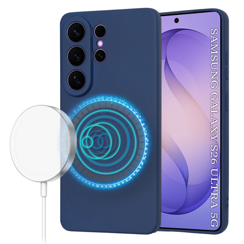 Husa silicon Samsung Galaxy S26 Ultra Techsuit SoftFlex MagSafe, bleumarin