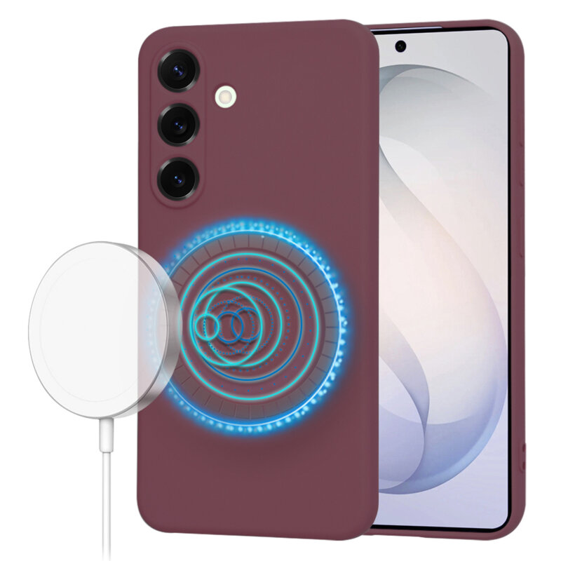 Husa silicon Samsung Galaxy S26 Plus Techsuit SoftFlex MagSafe, bordo