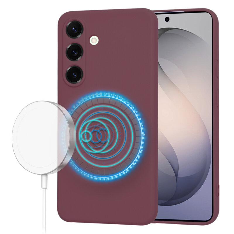 Husa silicon Samsung Galaxy S26 Techsuit SoftFlex MagSafe, bordo