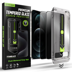 [Pachet 2x] Folie iPhone 12 Pro Techsuit TitanGlass FullCover, privacy