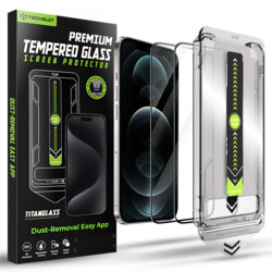 [Pachet 2x] Folie iPhone 12 Pro Techsuit TitanGlass FullCover, negru