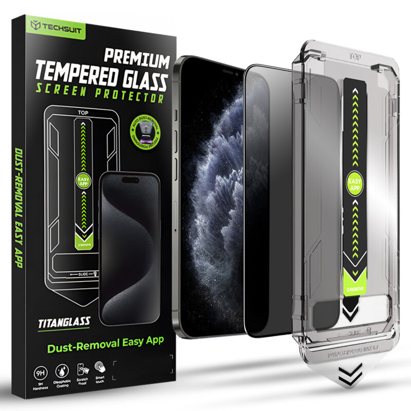 Folie iPhone XS Techsuit TitanGlass FullCover, privacy