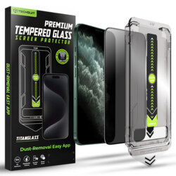 Folie iPhone 11 Pro Max Techsuit TitanGlass FullCover, privacy