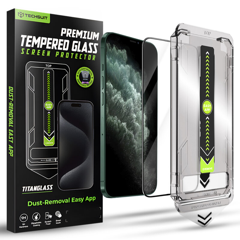 Folie iPhone 11 Pro Max Techsuit TitanGlass FullCover, negru