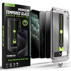 [Pachet 2x] Folie iPhone 11 Pro Max Techsuit TitanGlass FullCover, privacy