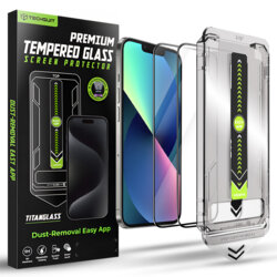 [Pachet 2x] Folie iPhone 13 Techsuit TitanGlass FullCover, negru