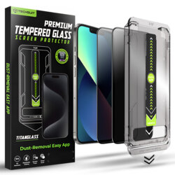 [Pachet 2x] Folie iPhone 13 Techsuit TitanGlass FullCover, privacy