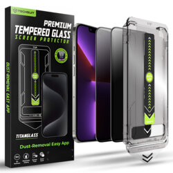 [Pachet 2x] Folie iPhone 13 Pro Techsuit TitanGlass FullCover, privacy