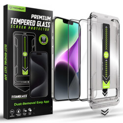 [Pachet 2x] Folie iPhone 14 Techsuit TitanGlass FullCover, negru