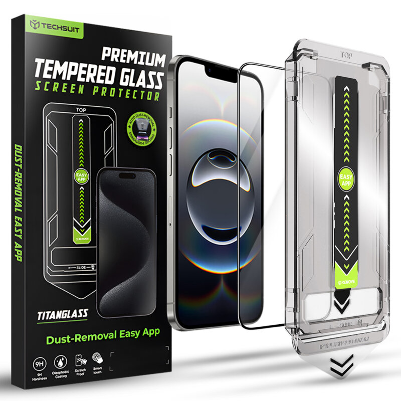 Folie iPhone 16e Techsuit TitanGlass FullCover, negru