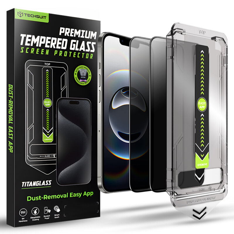 [Pachet 2x] Folie iPhone 16e Techsuit TitanGlass FullCover, privacy