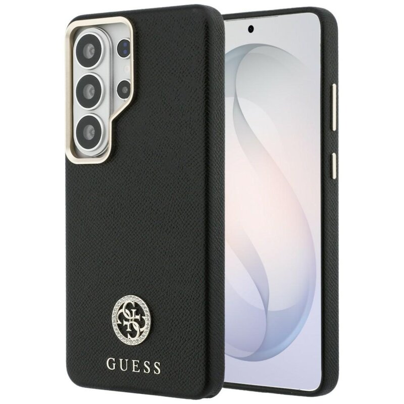 Husa originala Guess Samsung Galaxy S26 Ultra Rhinestone Round Logo MagSafe, negru, GUHMS26LPGCRMDEK