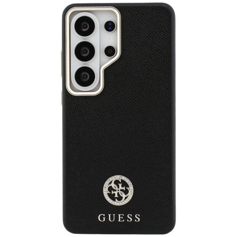 Husa originala Guess Samsung Galaxy S26 Ultra Rhinestone Round Logo MagSafe, negru, GUHMS26LPGCRMDEK