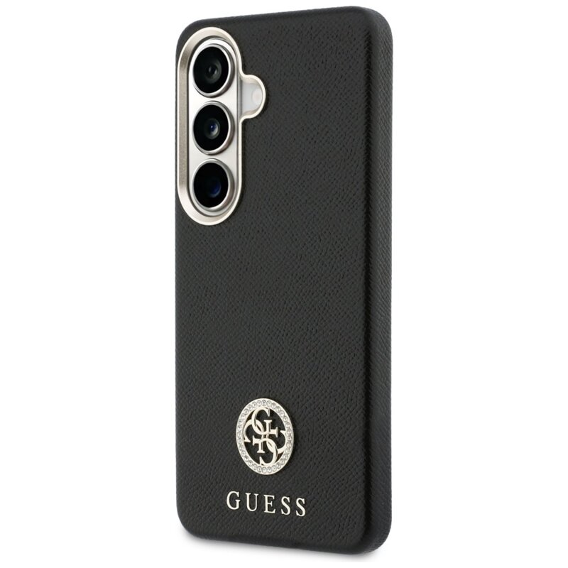 Husa originala Guess Samsung Galaxy S26 Rhinestone Round Logo MagSafe, negru, GUHMS26SPGCRMDEK