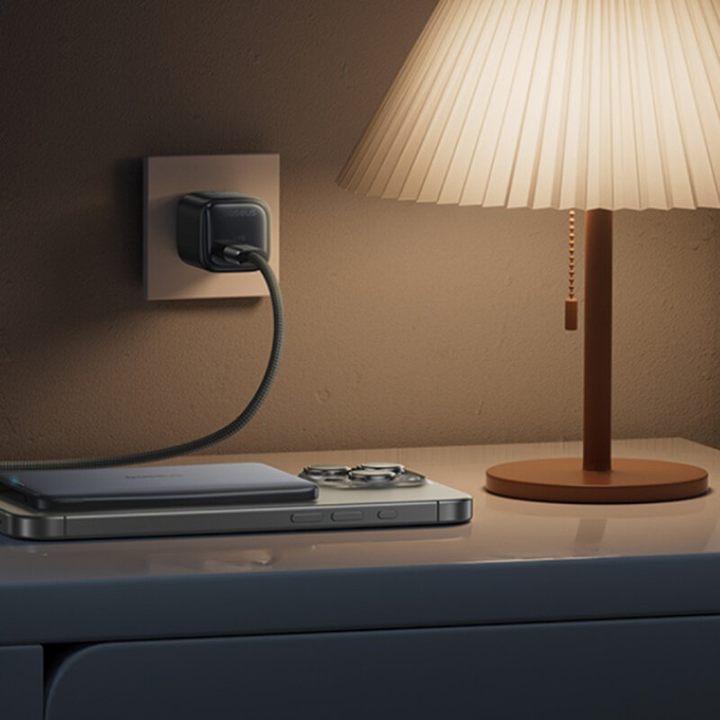 Baterie externa MagSafe 15W, 5000mAh + cablu 60W Baseus AM41, gri