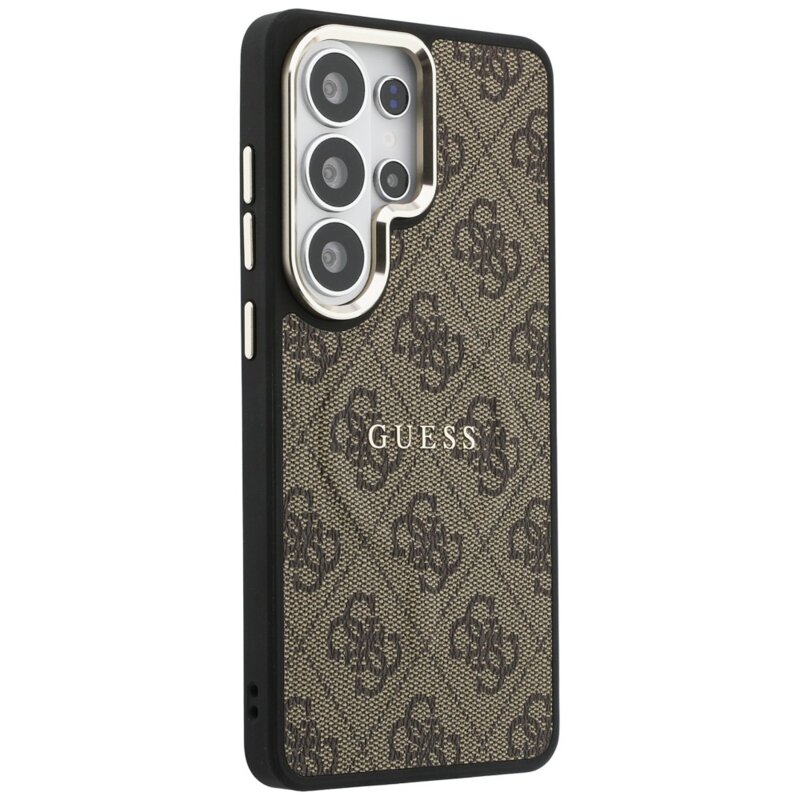 Husa originala Guess Samsung Galaxy S26 Ultra 4G Embossed Ring MagSafe, maro, GUHMS26LP4MSEGCW