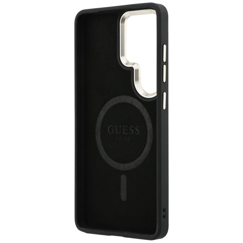 Husa originala Guess Samsung Galaxy S26 Ultra 4G Embossed Ring MagSafe, maro, GUHMS26LP4MSEGCW