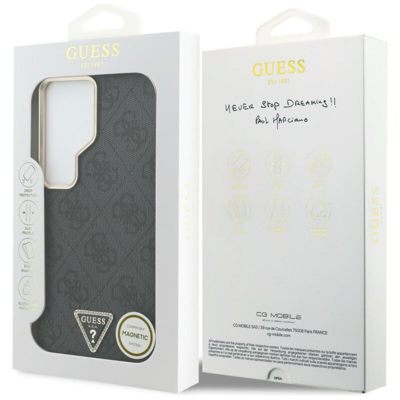 Husa originala Guess Samsung Galaxy S26 Ultra 4G Triangle Logo MagSafe, negru, GUHMS26LP4GTDGMK