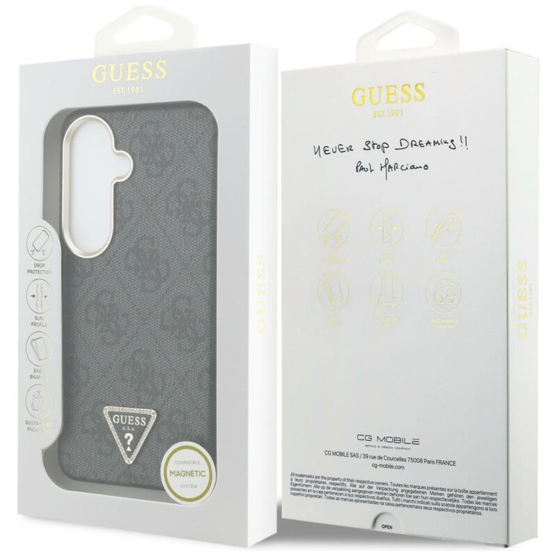 Husa originala Guess Samsung Galaxy S26 4G Triangle Logo MagSafe, negru, GUHMS26SP4GTDGMK