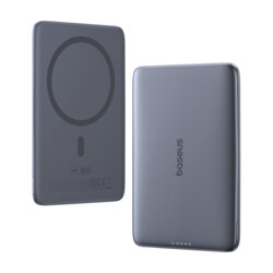 Baterie externa MagSafe 15W, 5000mAh + cablu 60W Baseus AM41, gri