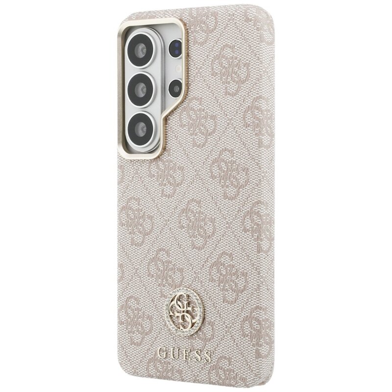 Husa originala Guess Samsung Galaxy S26 Ultra Rhinestone Round Logo MagSafe, roz, GUHMS26LP4GRMDEP