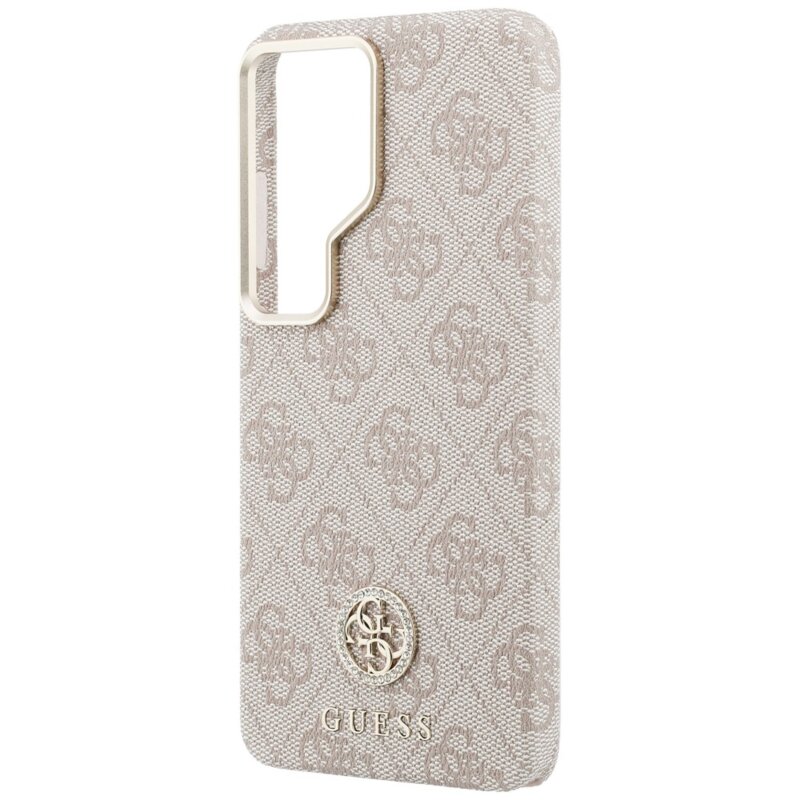 Husa originala Guess Samsung Galaxy S26 Ultra Rhinestone Round Logo MagSafe, roz, GUHMS26LP4GRMDEP