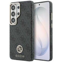 Husa originala Guess Samsung Galaxy S26 Ultra Rhinestone Round Logo MagSafe, negru, GUHMS26LP4GRMDEK