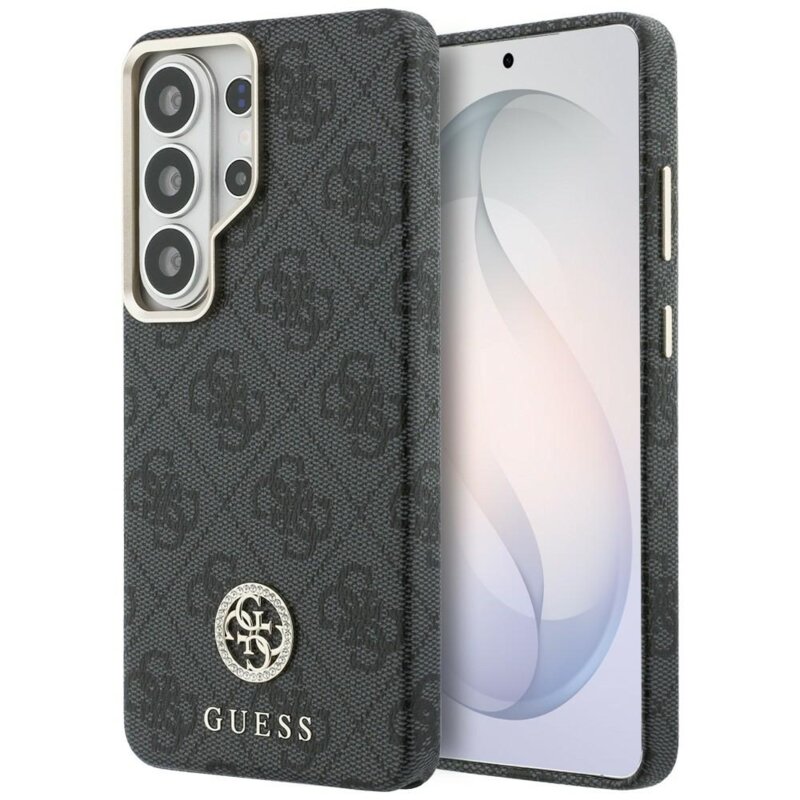 Husa originala Guess Samsung Galaxy S26 Ultra Rhinestone Round Logo MagSafe, negru, GUHMS26LP4GRMDEK