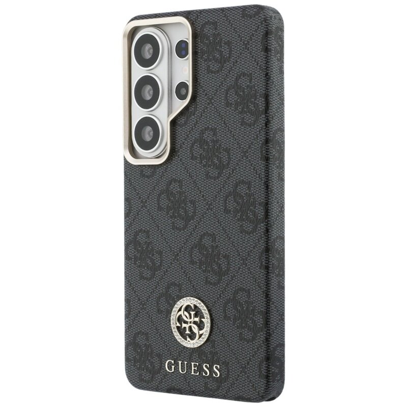 Husa originala Guess Samsung Galaxy S26 Ultra Rhinestone Round Logo MagSafe, negru, GUHMS26LP4GRMDEK