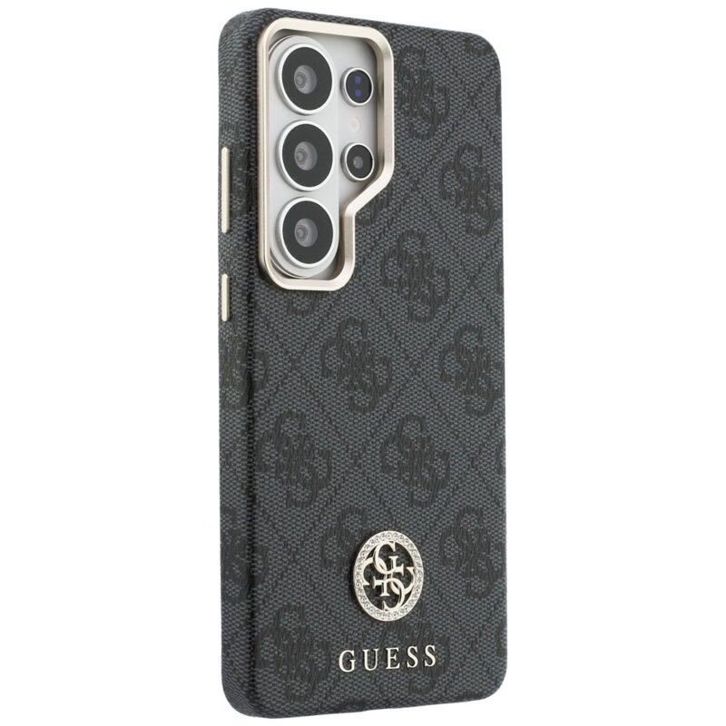 Husa originala Guess Samsung Galaxy S26 Ultra Rhinestone Round Logo MagSafe, negru, GUHMS26LP4GRMDEK