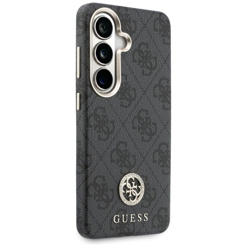 Husa originala Guess Samsung Galaxy S26 Rhinestone Round Logo MagSafe, negru, GUHMS26SP4GRMDEK