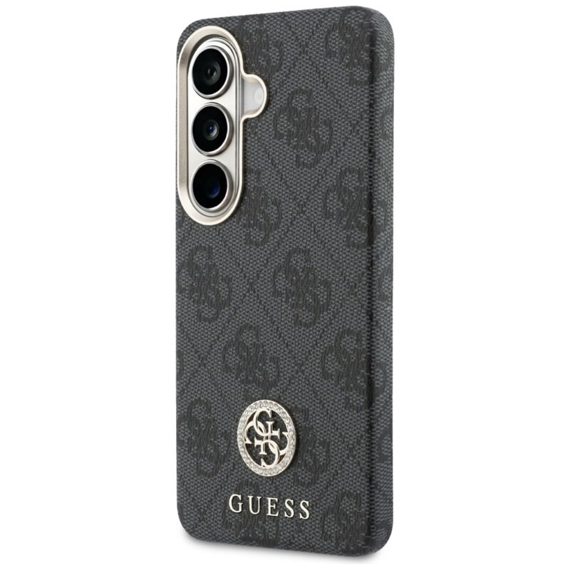 Husa originala Guess Samsung Galaxy S26 Rhinestone Round Logo MagSafe, negru, GUHMS26SP4GRMDEK