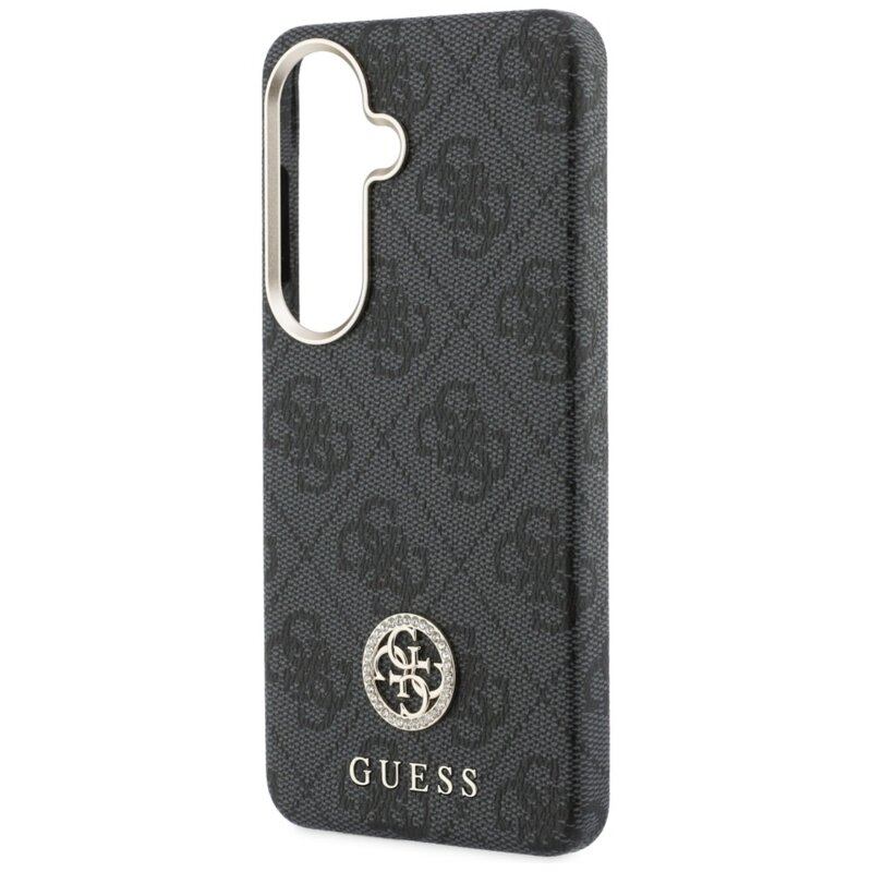 Husa originala Guess Samsung Galaxy S26 Rhinestone Round Logo MagSafe, negru, GUHMS26SP4GRMDEK
