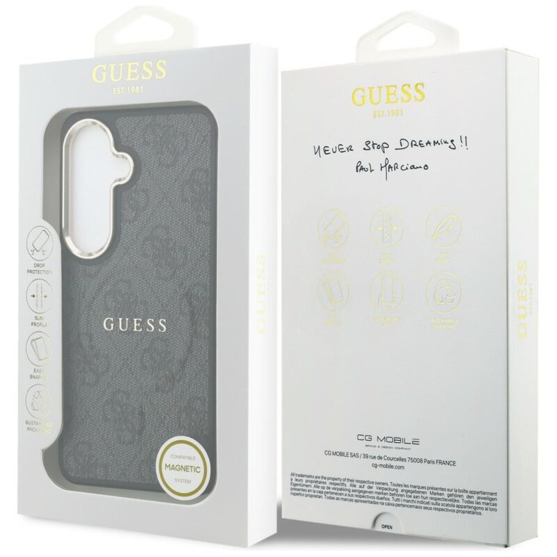Husa Guess Samsung Galaxy S26 Plus 4G Embossed Ring MagSafe, negru, GUHMS26MP4MSEGCK