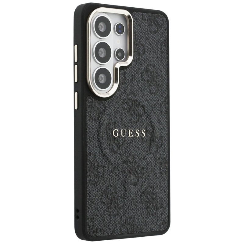 Husa Guess Samsung Galaxy S26 Ultra 4G Embossed Ring MagSafe, negru, GUHMS26LP4MSEGCK