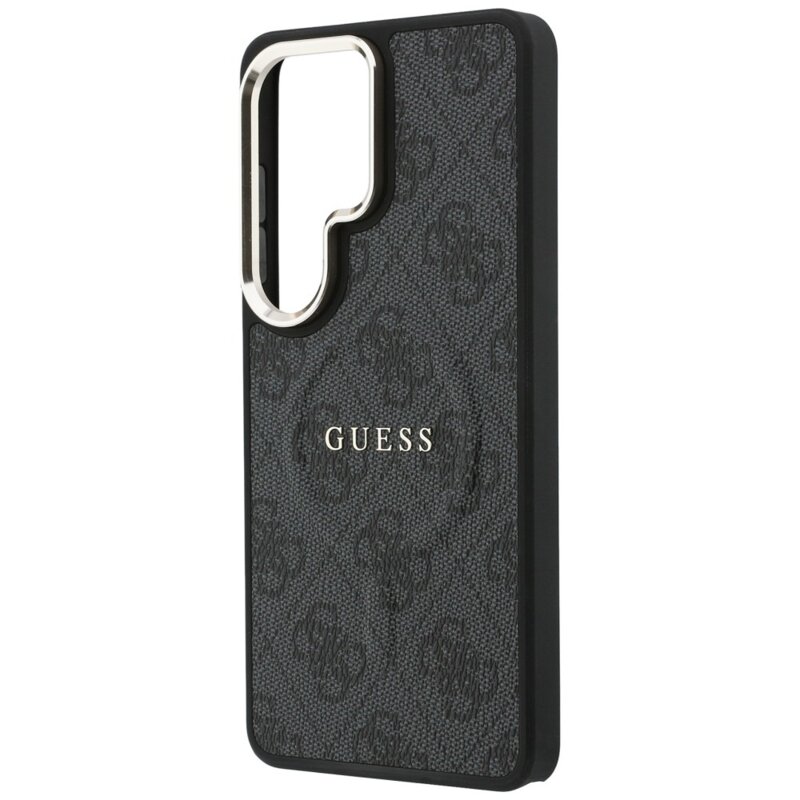 Husa Guess Samsung Galaxy S26 Ultra 4G Embossed Ring MagSafe, negru, GUHMS26LP4MSEGCK